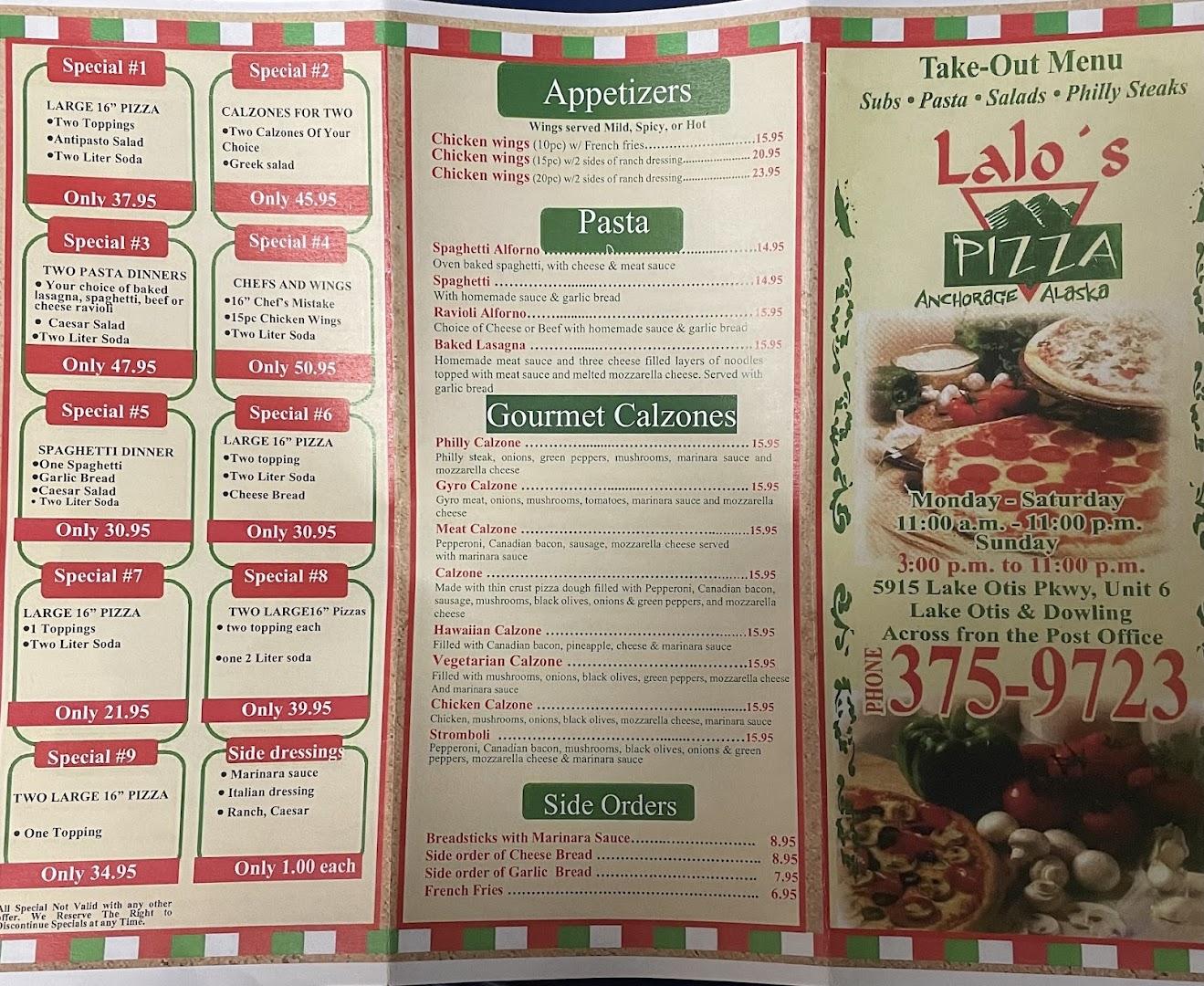 Lalo's Pizza Take Out